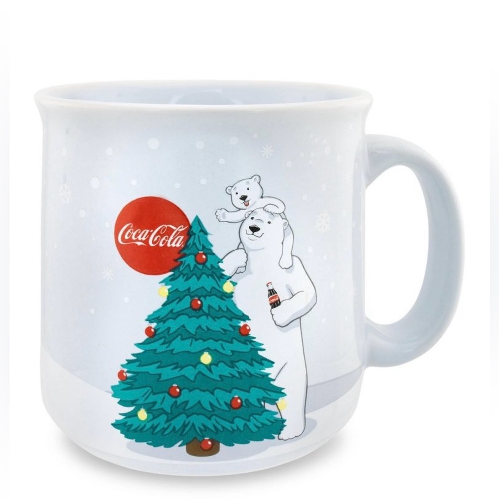 Coca-Cola Holiday Polar Bears Ceramic Camper Mug | Holds 20 ounces - Picture 1 of 1